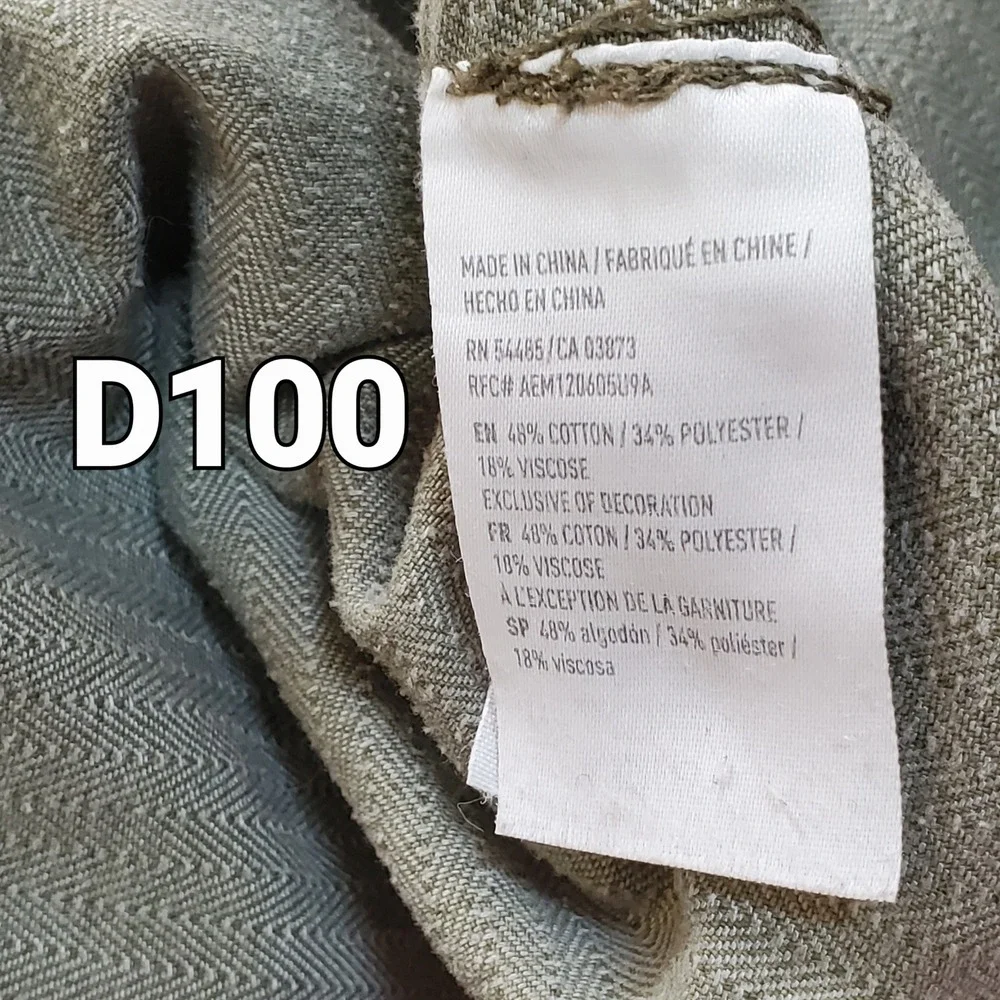 American Eagle Military Jacket Olive Green Utility Chore Shacket Large Field